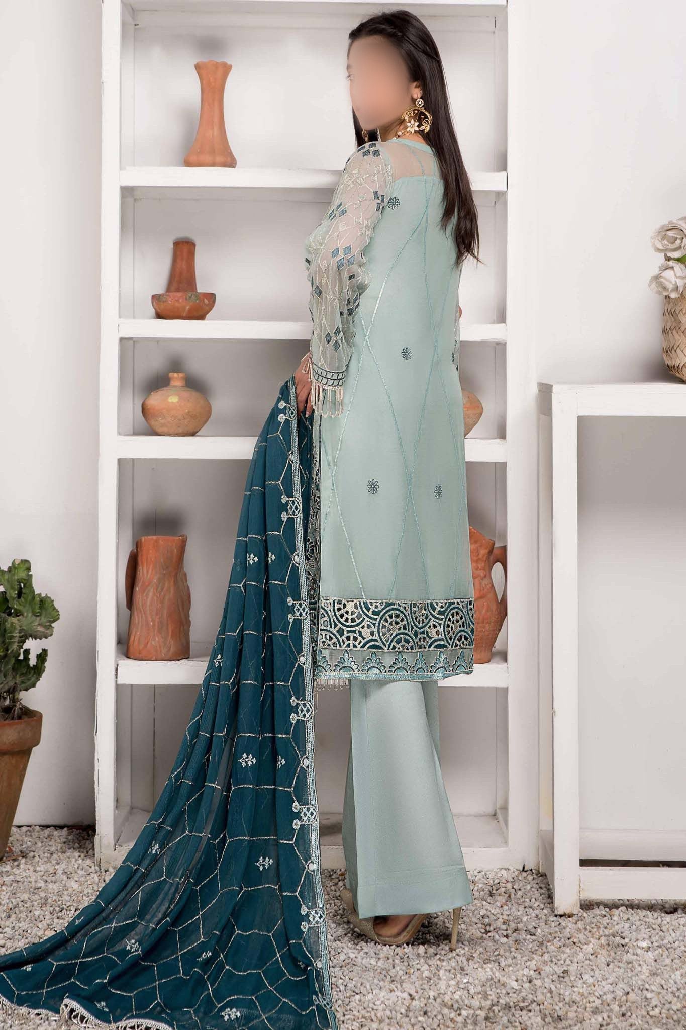 Emaan Adeel chiffon Partywear Dress | SC-1107