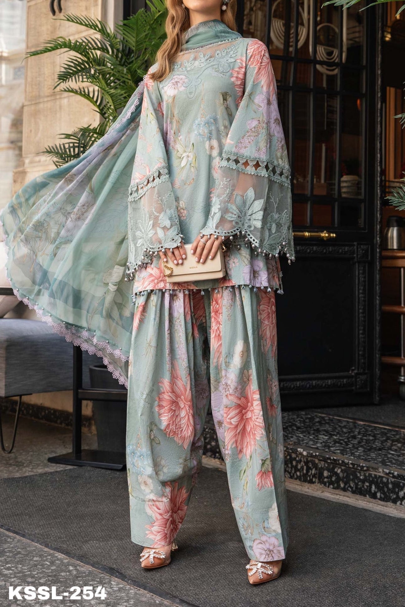 Maria B M Print Lawn Formal Wear Dress | SC-254