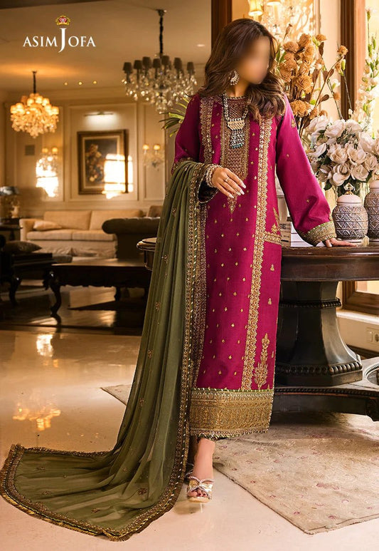 Asim Jofa Luxury Chiffon Partywear Dress | SC-150