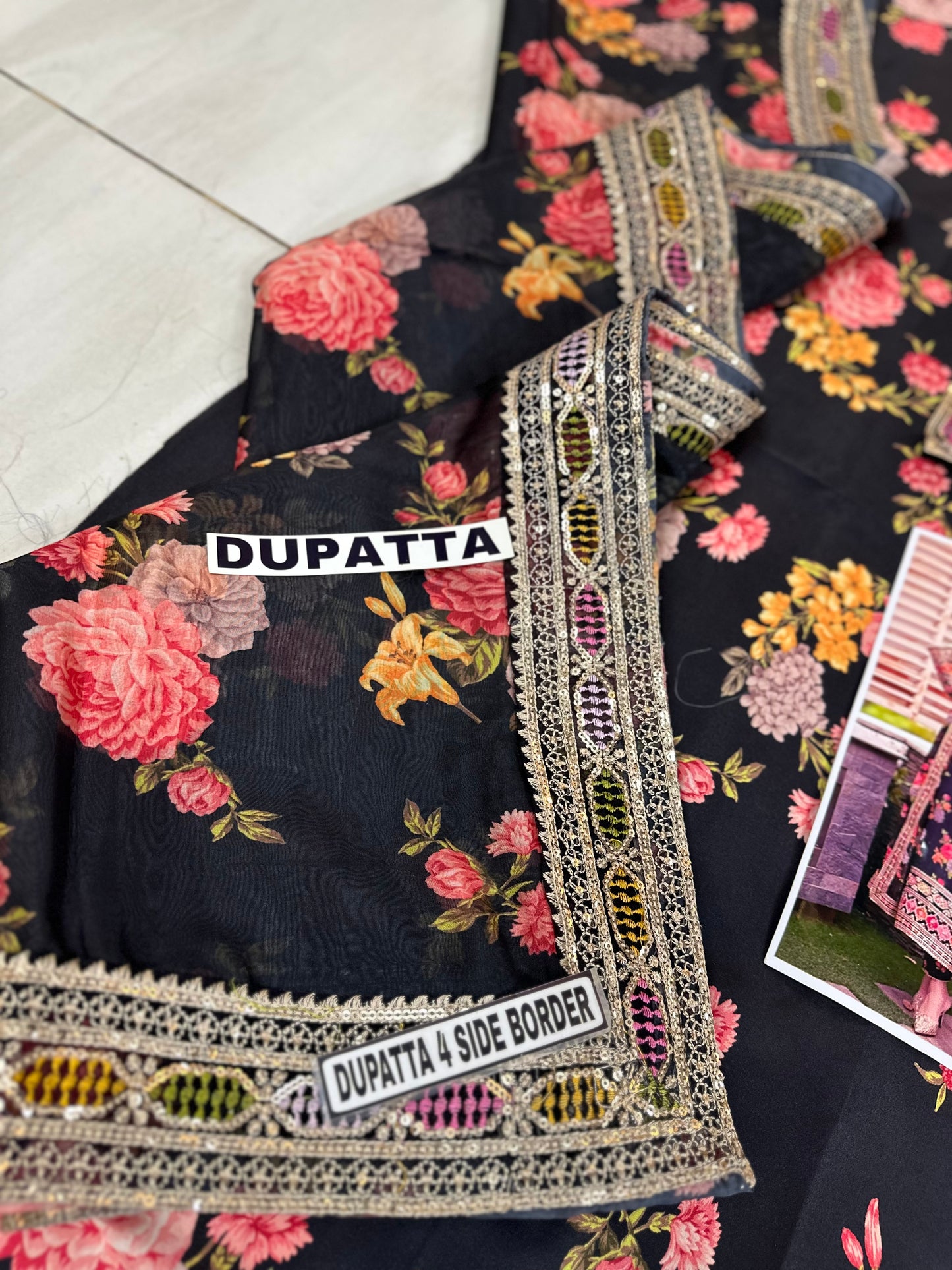 Aneela's Shamoos Digital Slik Formal Wear Dress | 5327