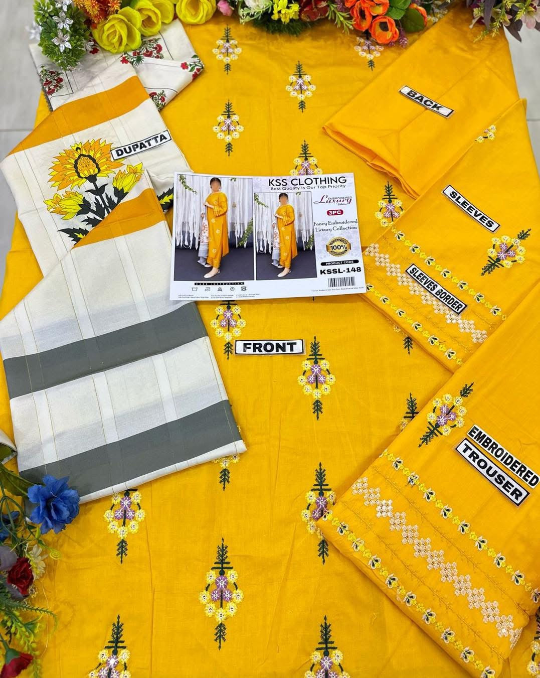 Clothing Lawn Luxury Party Wear Dress | SC-148 ( Unstitched )