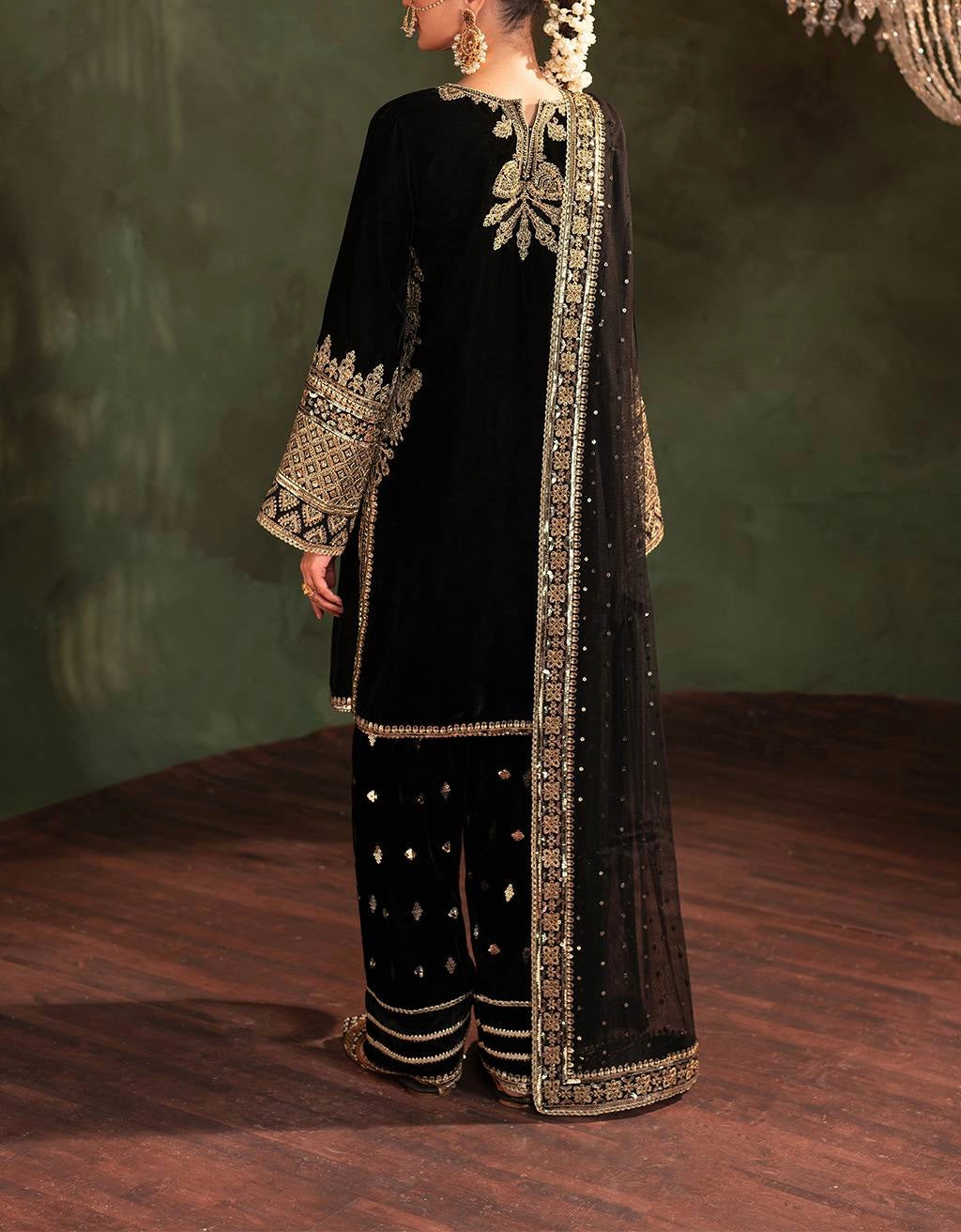 Iznik Black Luxury 9000 Micro Velvet Dress| 5336