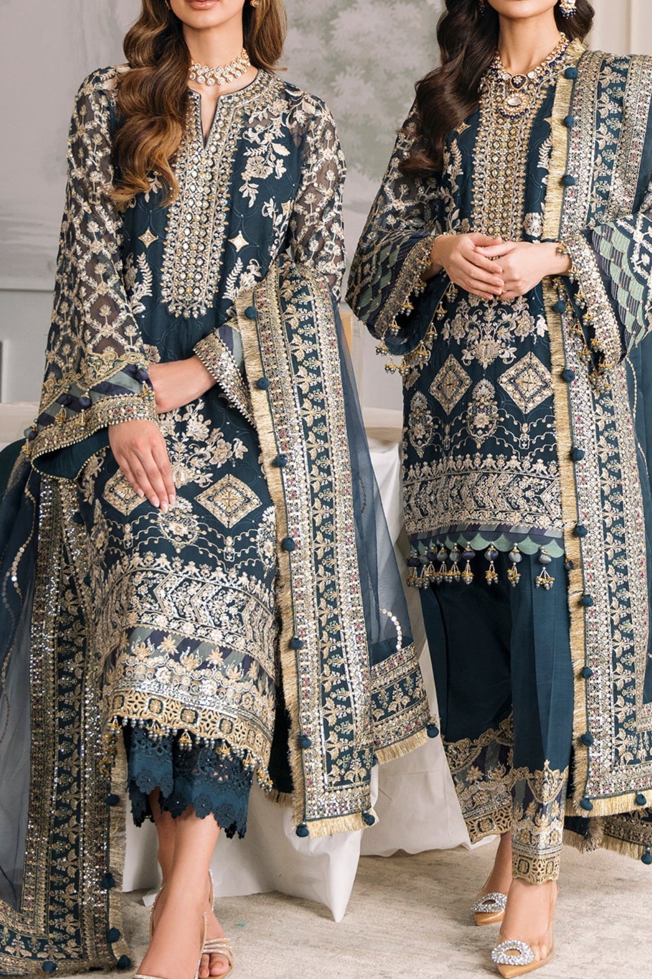 Baroque Chiffon Party Wear Dress | SC-227