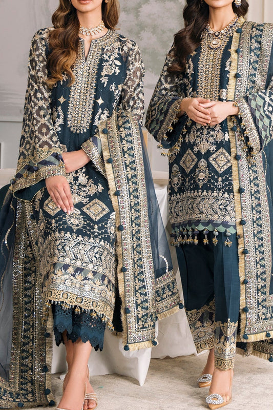 Baroque Chiffon Party Wear Dress | SC-227