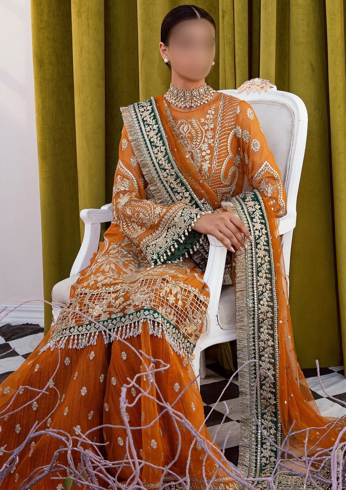 Imrozia Chiffon Luxury Bridalwear Dress | SC-135