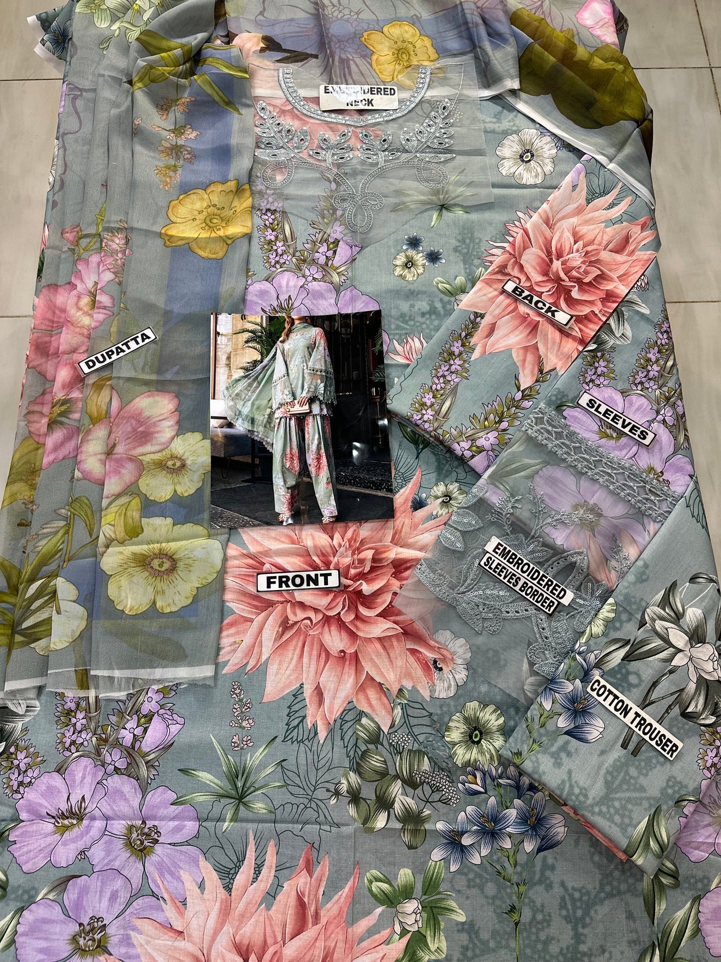 Maria B M Print Lawn Formal Wear Dress | SC-254