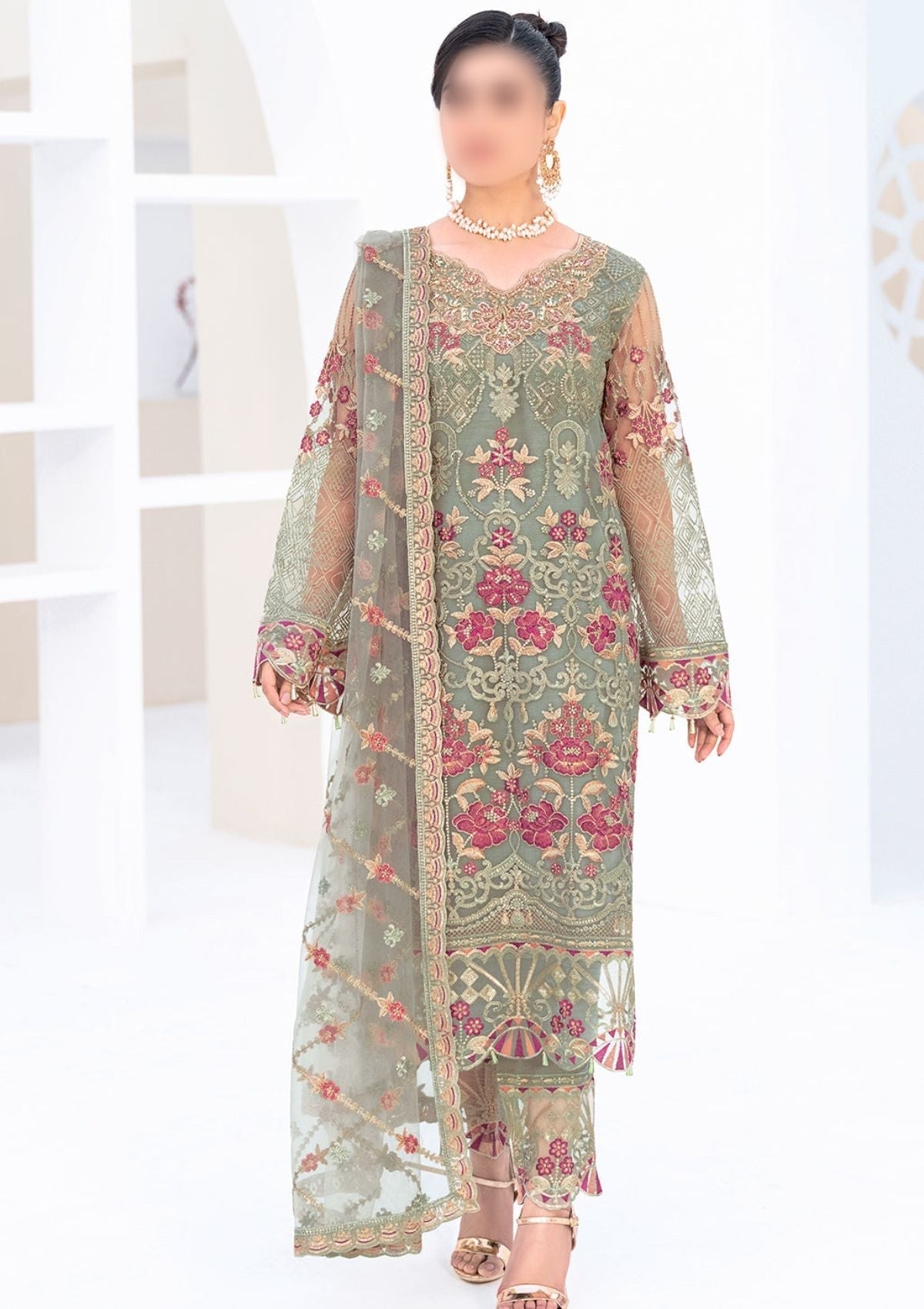 Rimsha Chiffon/Net Partywear Dress SC-101