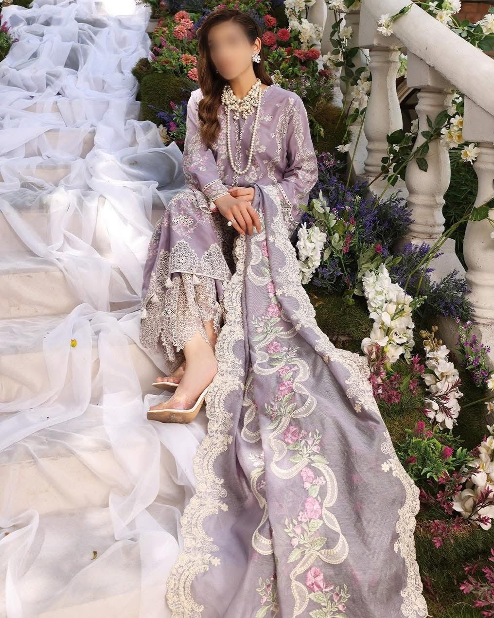 Elaaf Lawn Chikan Kari PartyWear Dress | SC-189