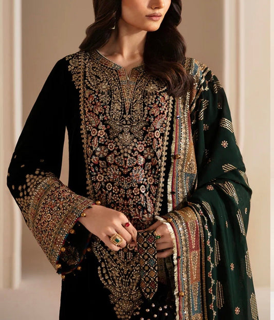 Jazmin Velvet Dress With Chiffn Dupatta