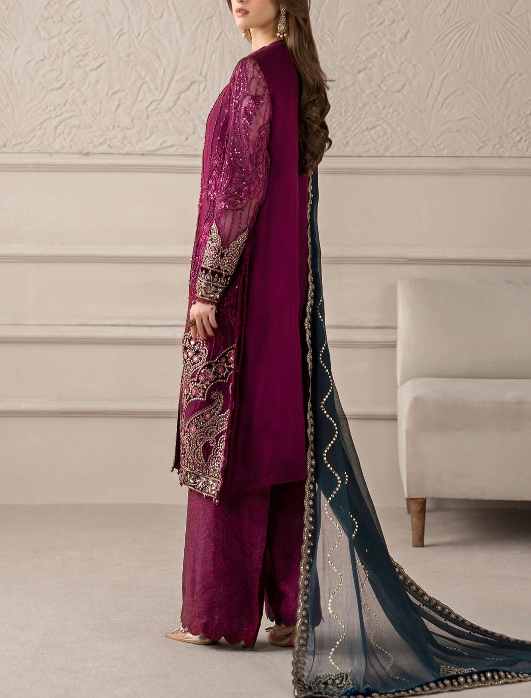 Maria B Chiffon PartyWear Dress |5321