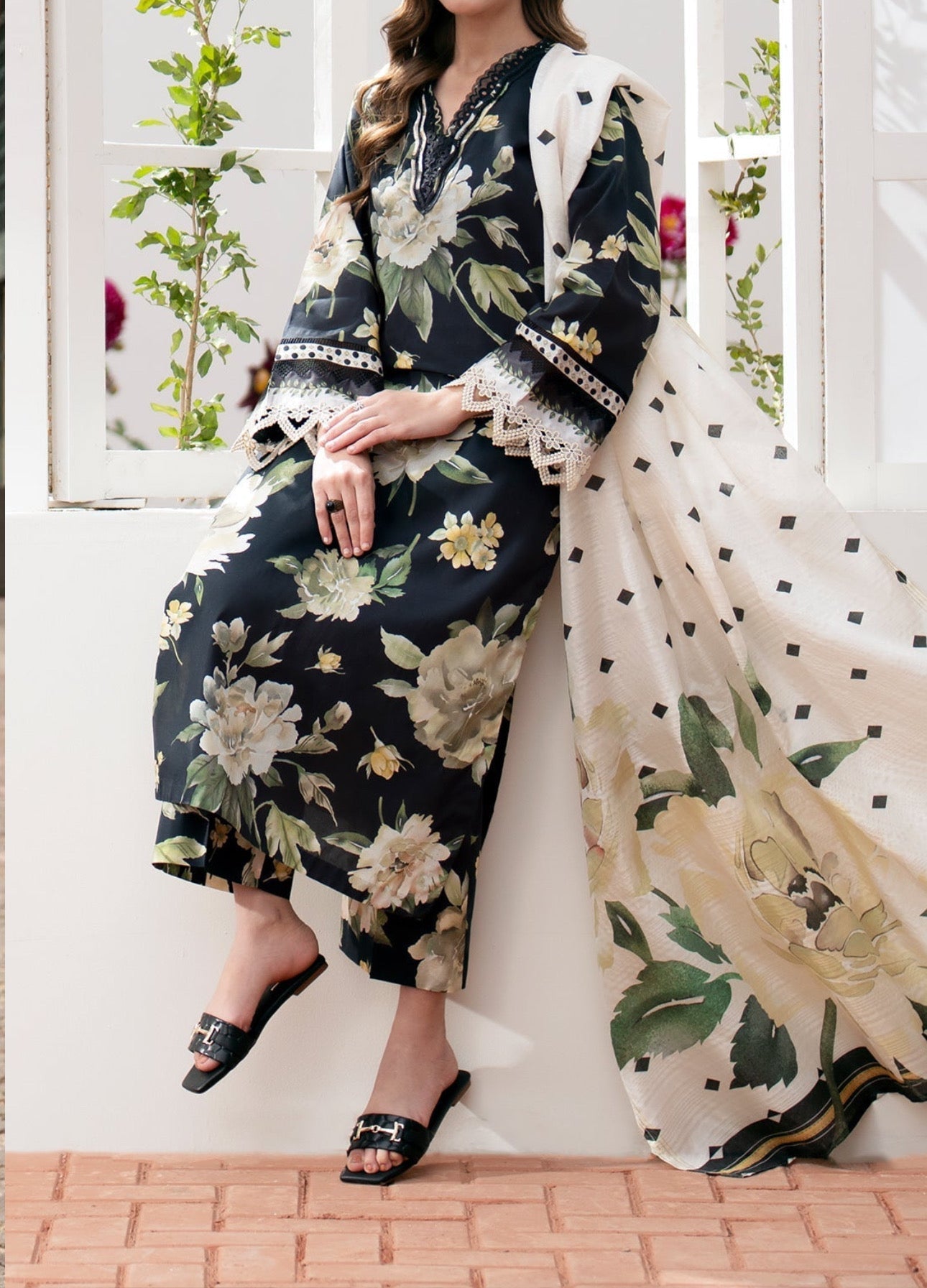 Baroque Print Lawn Formal Wear Dress | SC-257