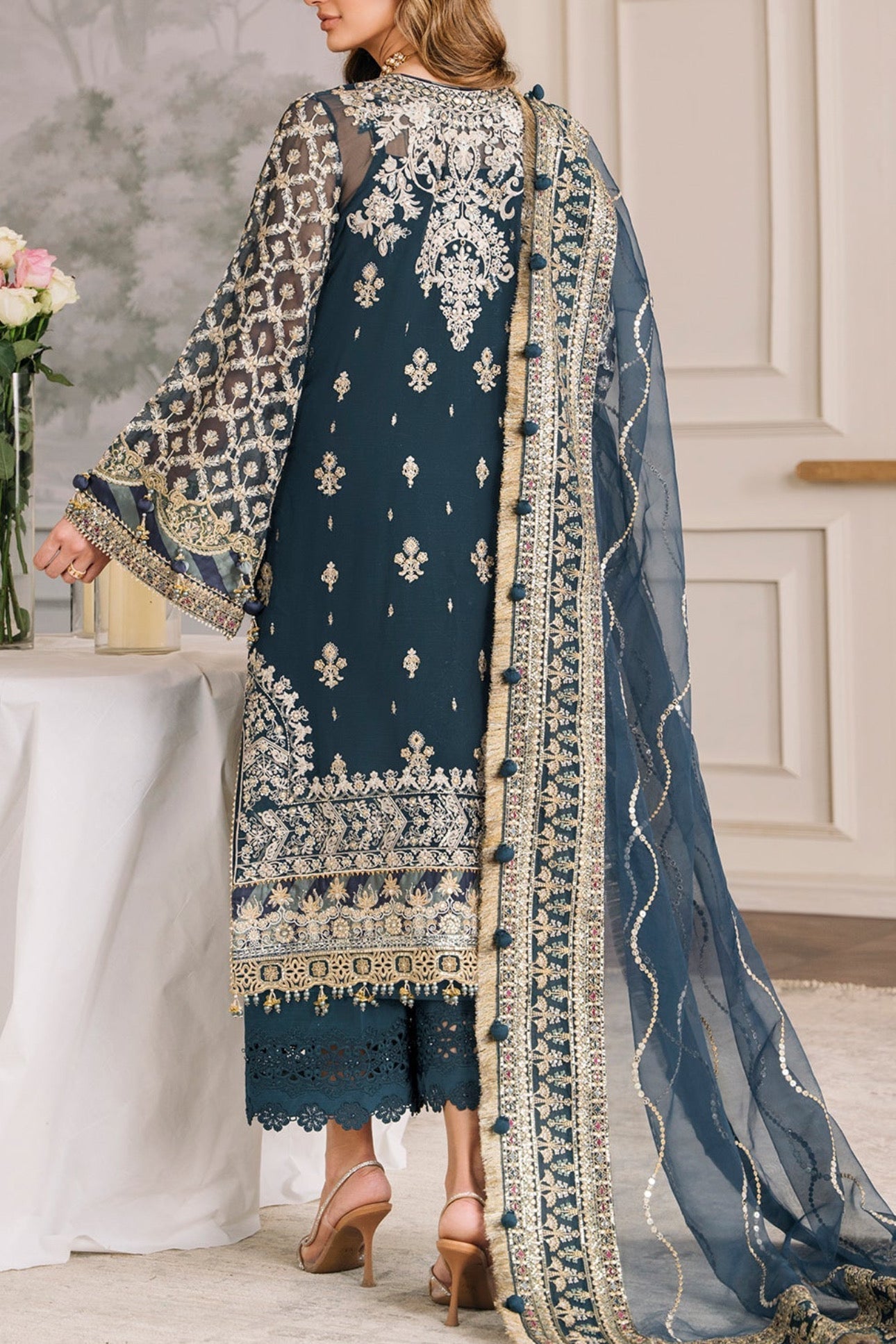 Baroque Chiffon Party Wear Dress | SC-227