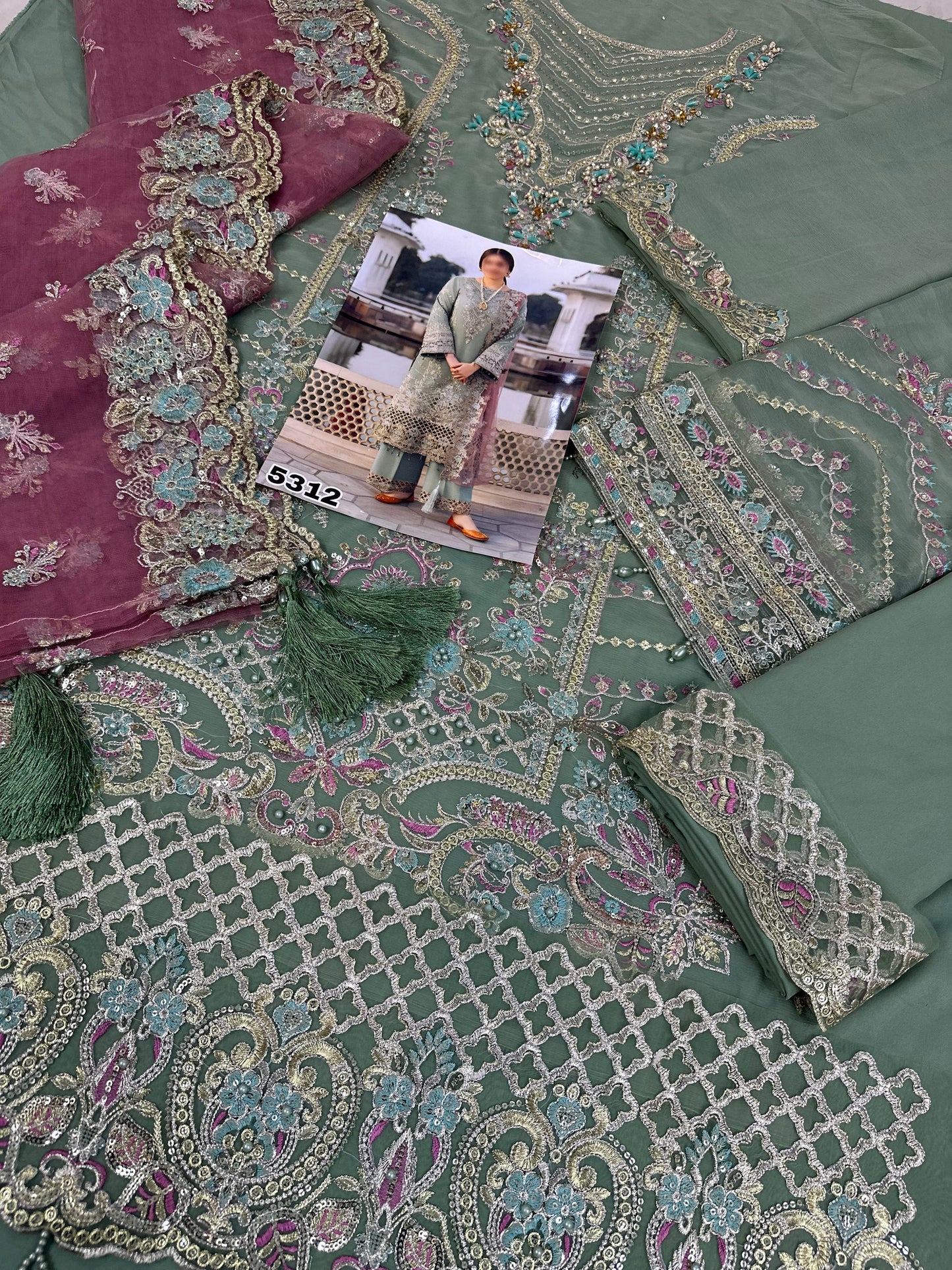 Imrozia Chiffon Partywear Dress |5312