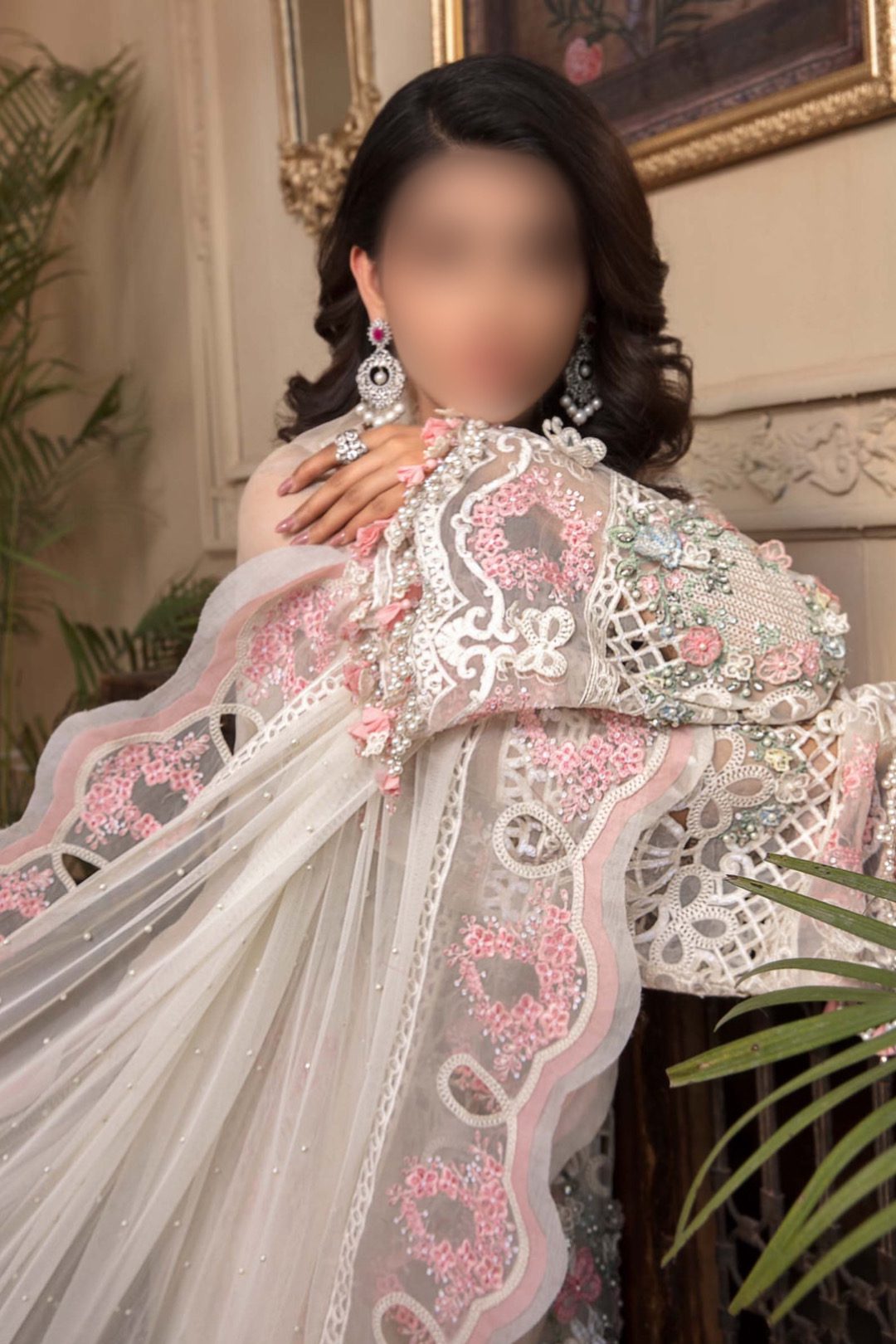 Maria B Chiffon luxury Partywear Dress | SC-098