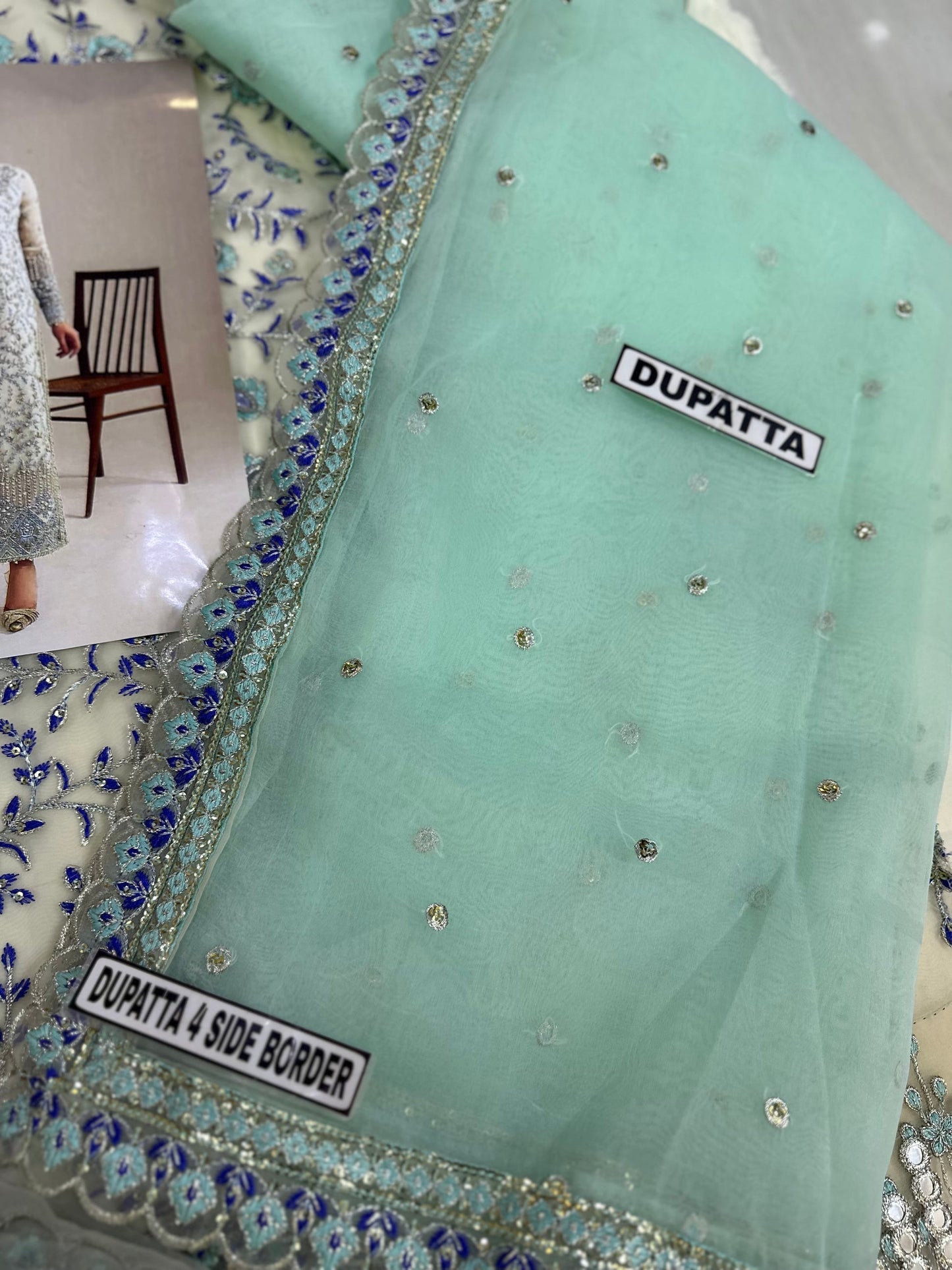 Akbar Aslam Luxury Organza PartyWear Dress |SC-5306