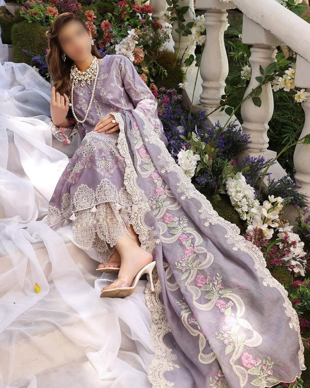 Elaaf Lawn Chikan Kari PartyWear Dress | SC-189