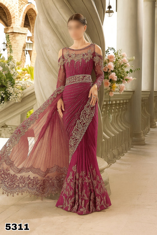 MariaB Luxury Net Embroidered Saree |5311