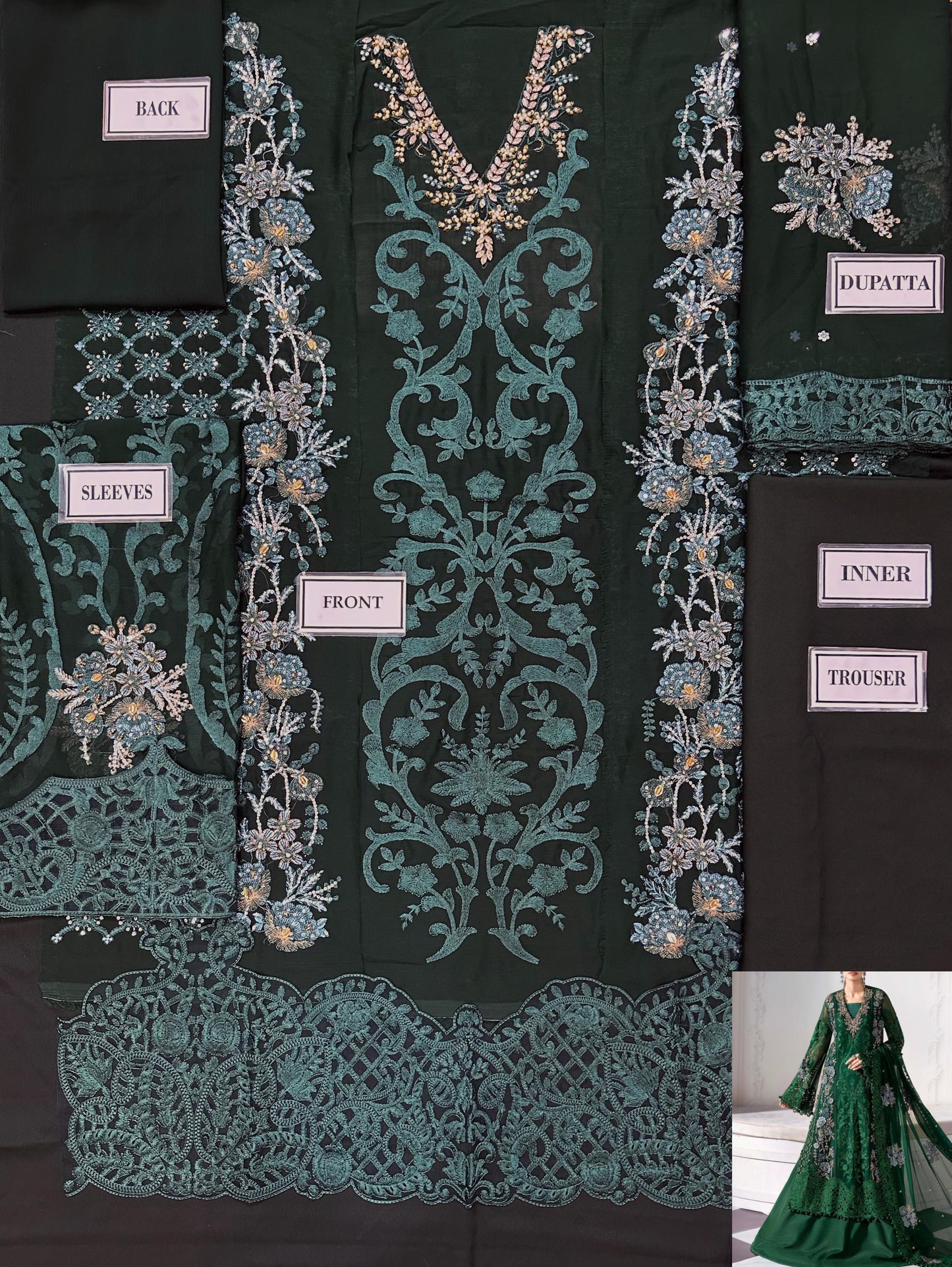 Maria B Luxury Chiffon Party Wear Dress | SC-5289