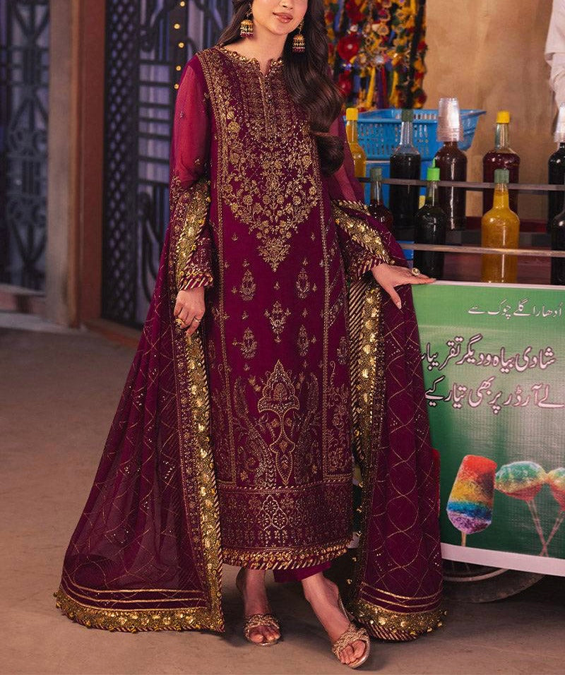 Asim Jofa Embroidered Luxury Chiffon 3 Piece Unstitched|5342