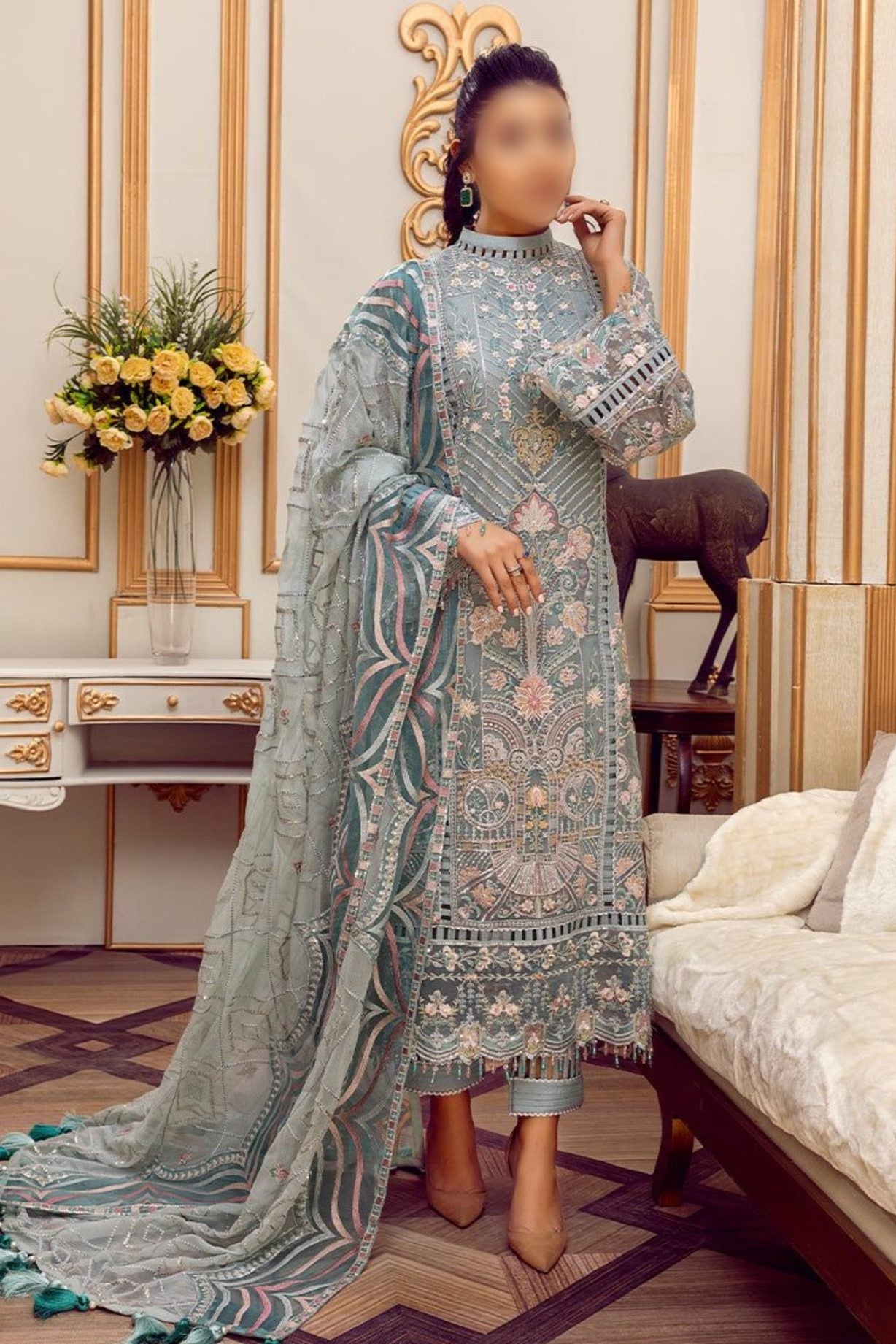 AdansLibas Luxury Chiffon Partywear Dress | SC-107