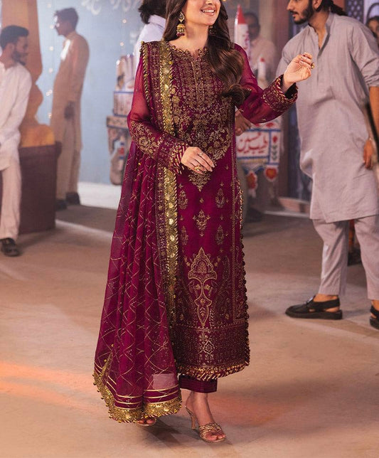 Asim Jofa Embroidered Luxury Chiffon 3 Piece Unstitched|5342