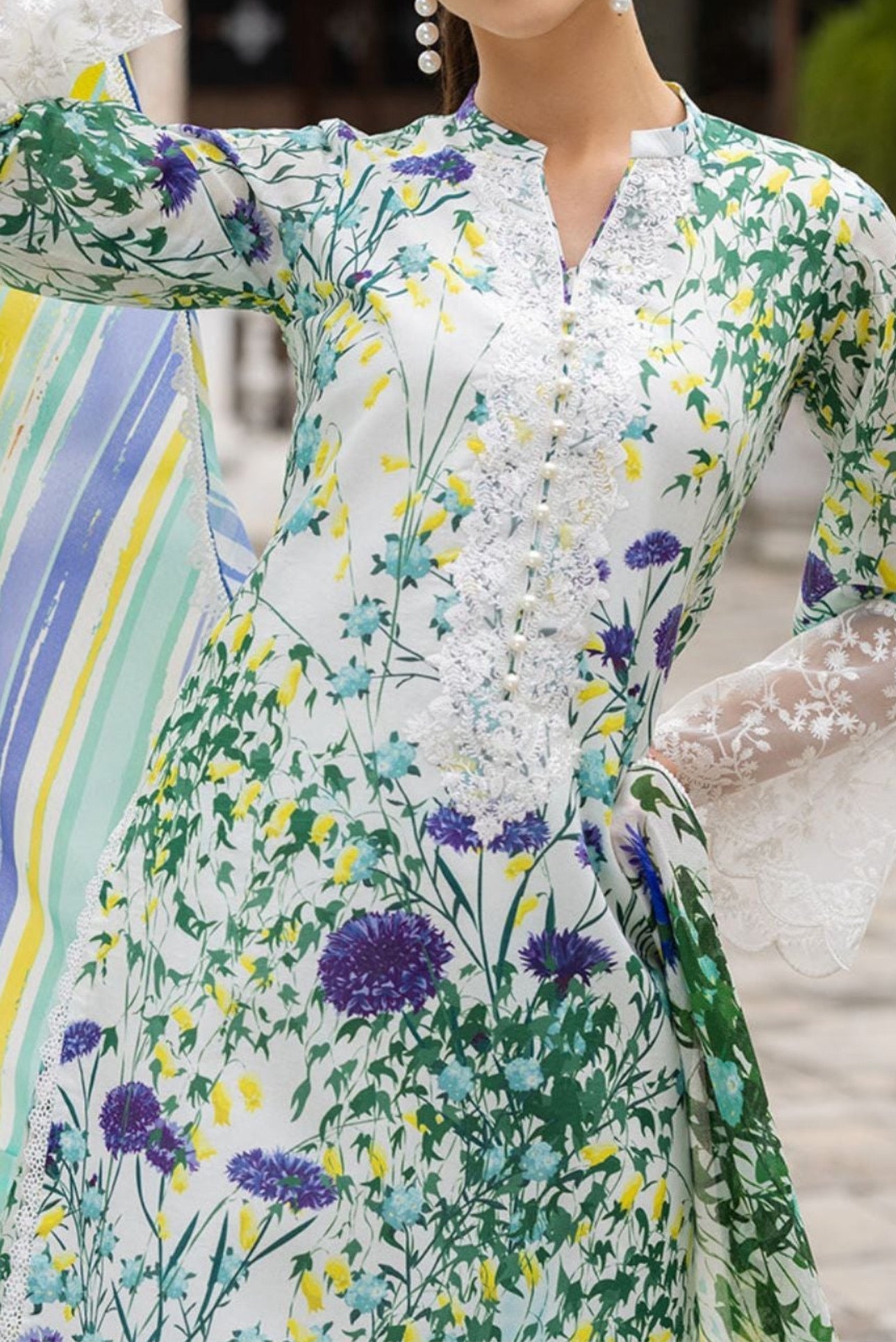 Maria B M Print Lawn Formal Wear Dress | SC-253