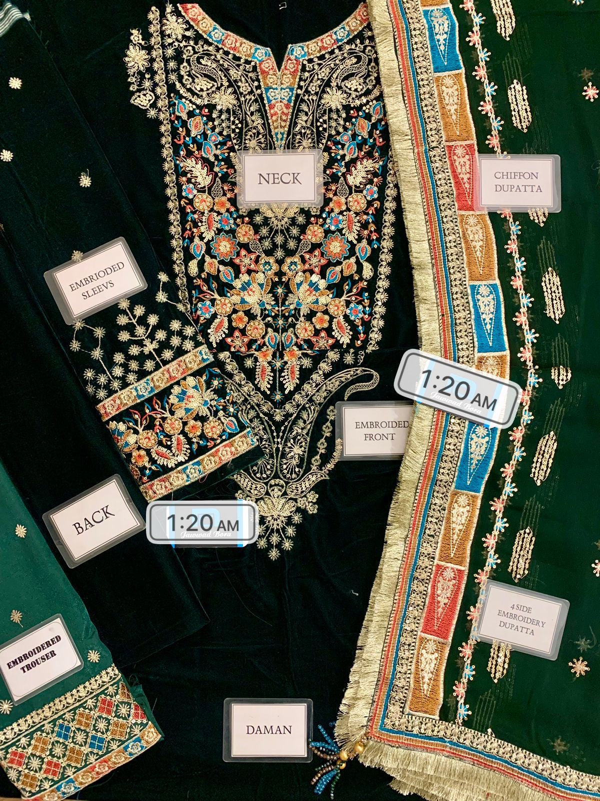 Jazmin Velvet Dress With Chiffn Dupatta