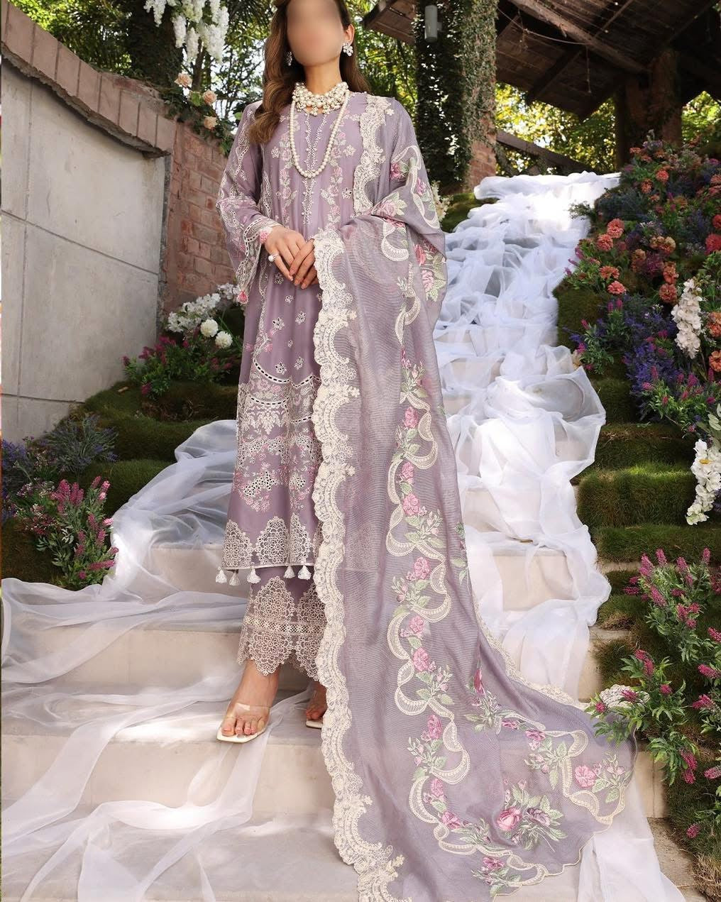 Elaaf Lawn Chikan Kari PartyWear Dress | SC-189
