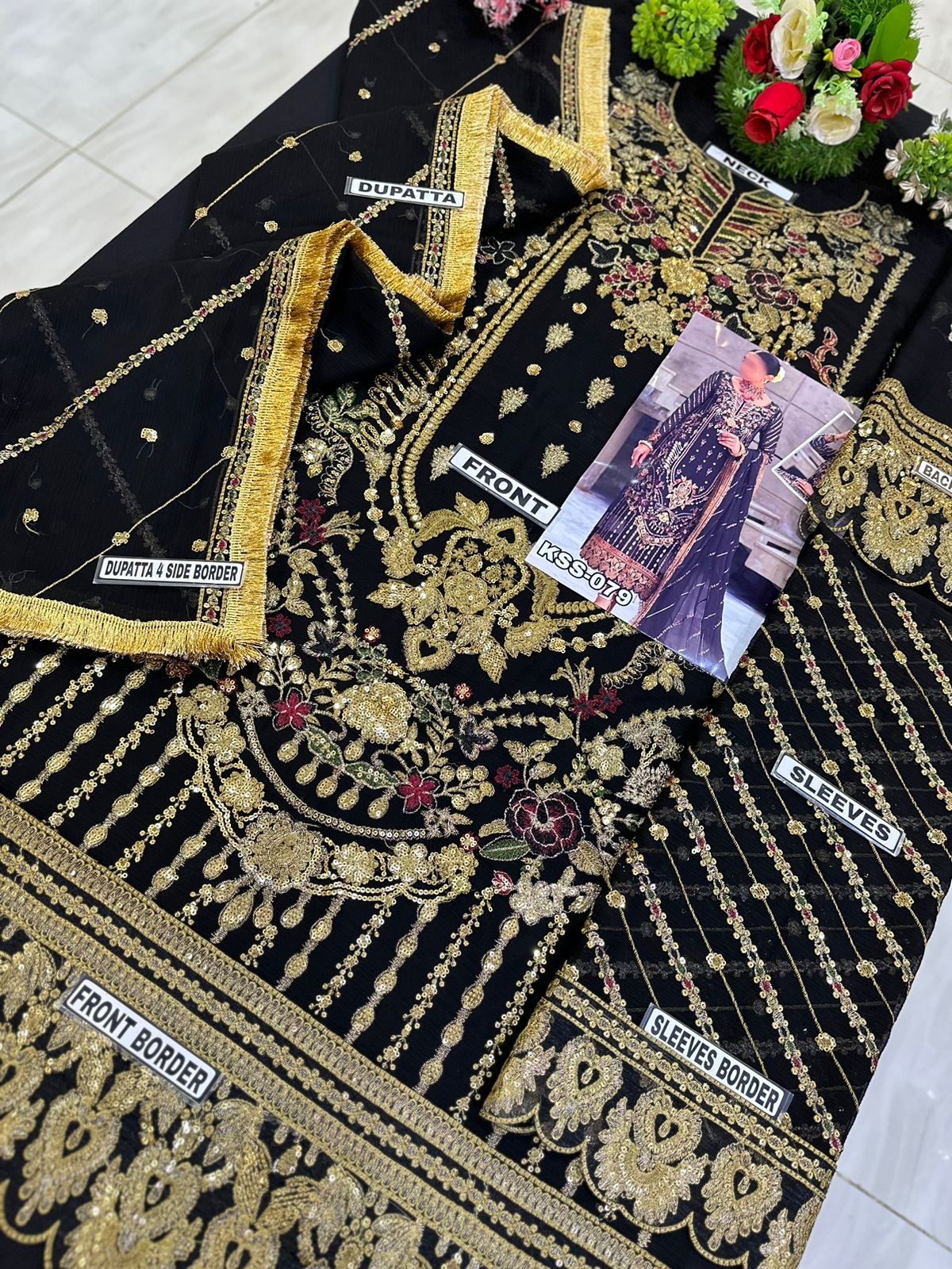 Emaan Adeel Chiffon Partywear Dress | SC-079