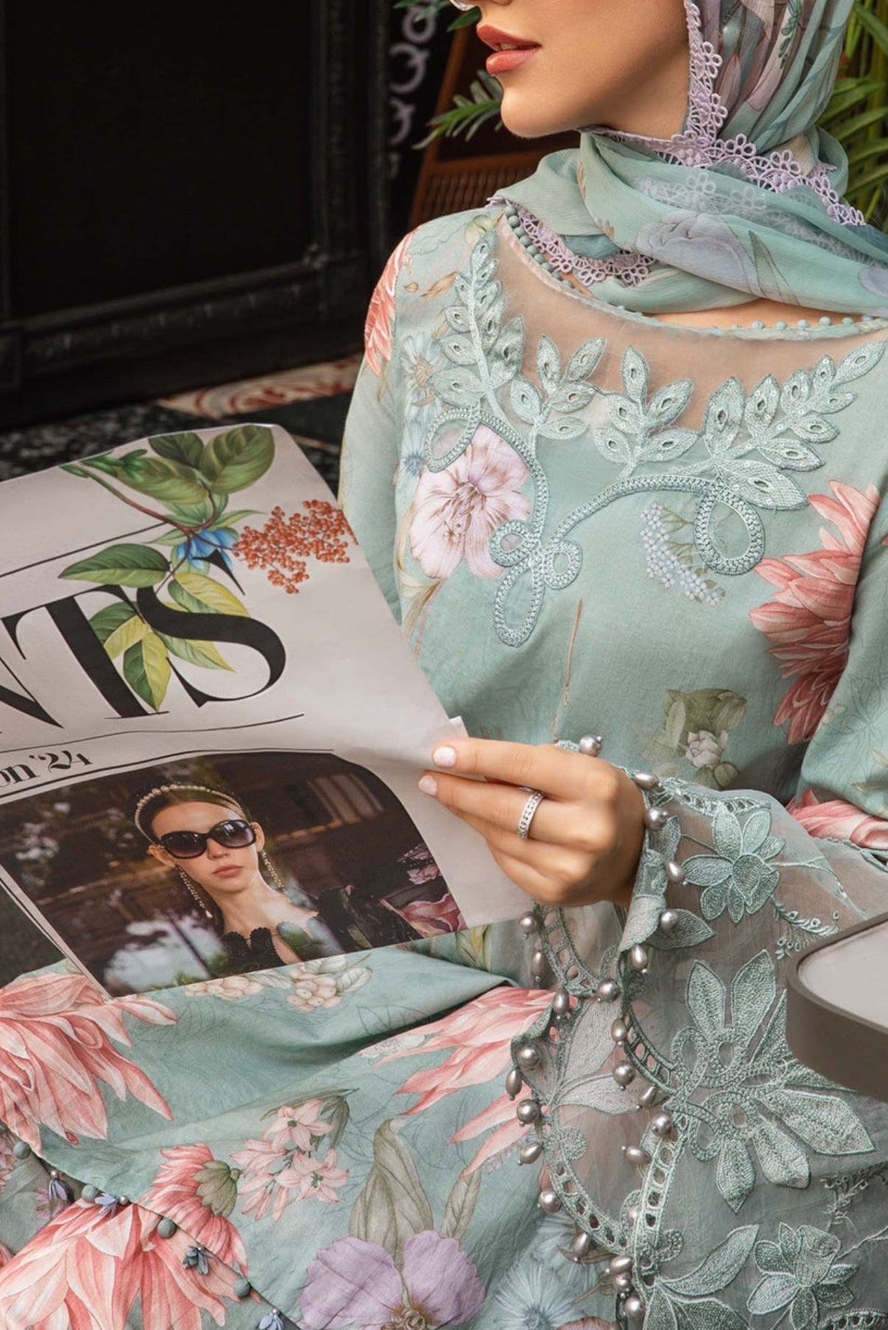 Maria B M Print Lawn Formal Wear Dress | SC-254