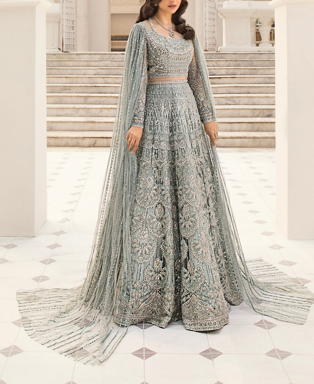 Erum Khan Net Bridal Maxi |5326