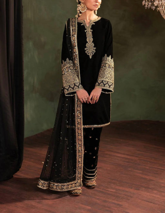 Iznik Black Luxury 9000 Micro Velvet Dress| 5336