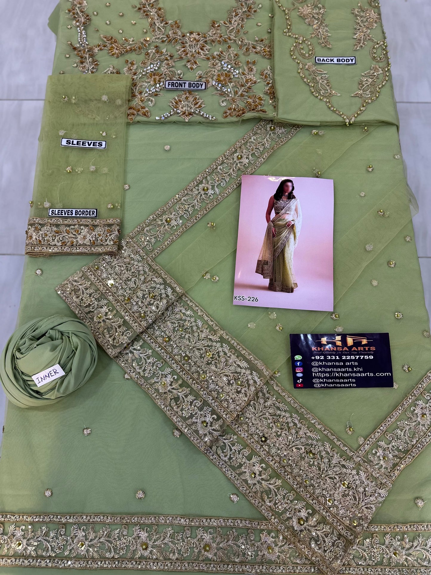 Imrozia Premium Embroidery Lumiere Luxury Net UnStitched Saree | SC-226