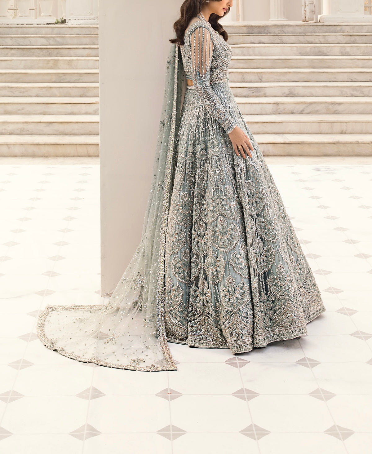 Erum Khan Net Bridal Maxi |5326