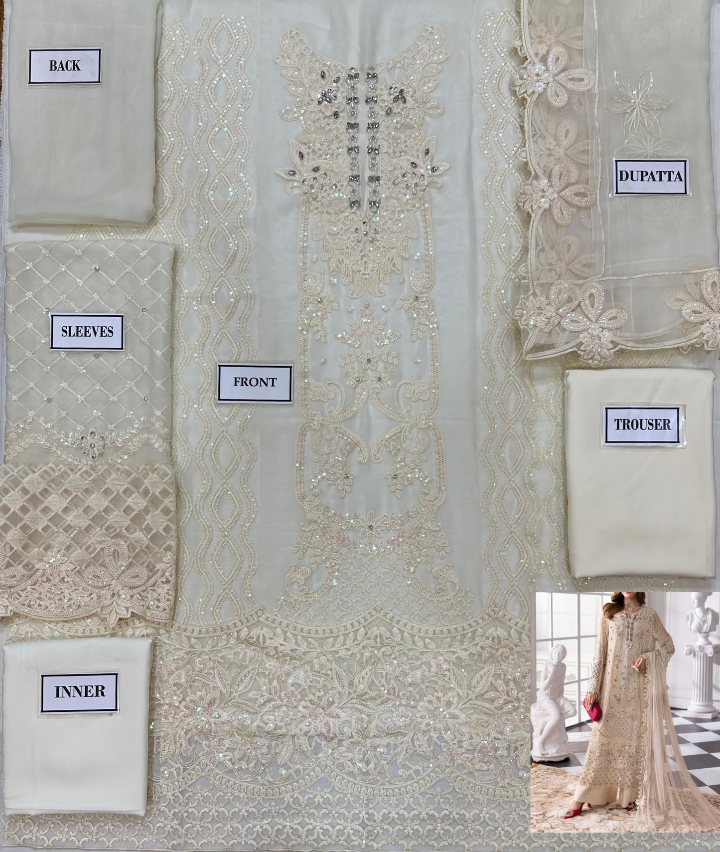 Maria B Luxury Chiffon Party Wear Dress | SC-5290