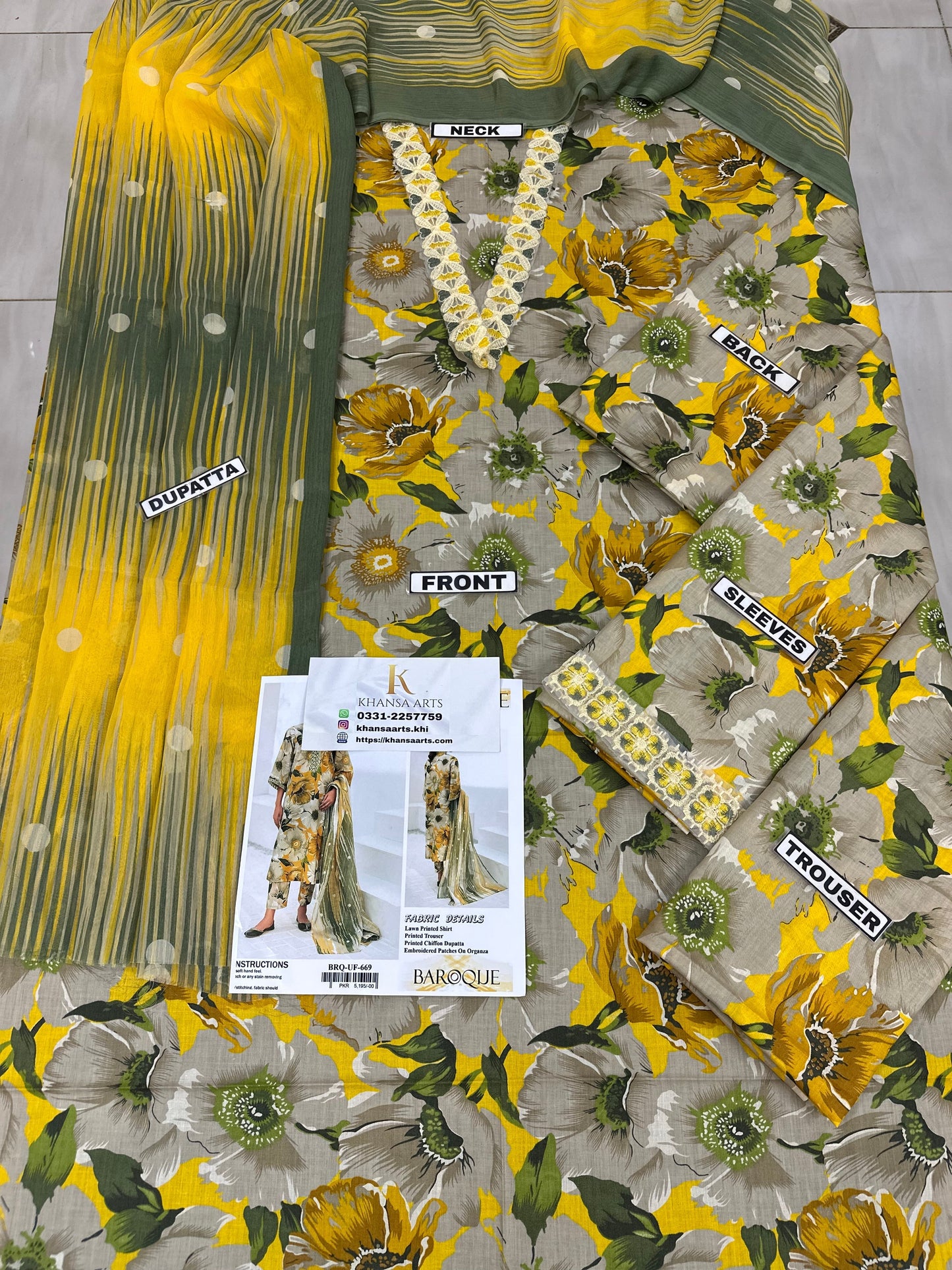 Baroque Lawn 3PC |SC-5267