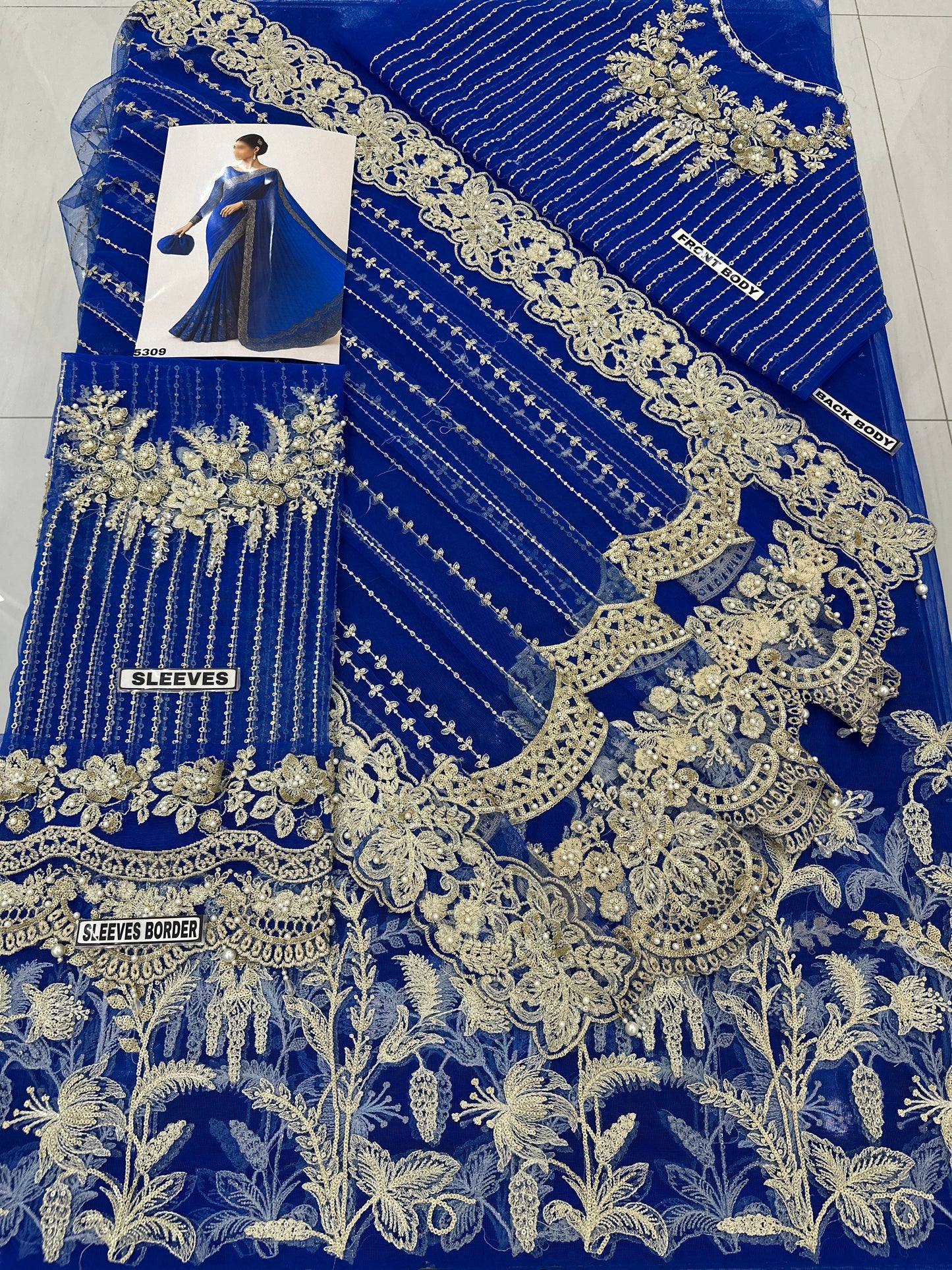 MariaB Luxury Net Embroidered Saree |5309