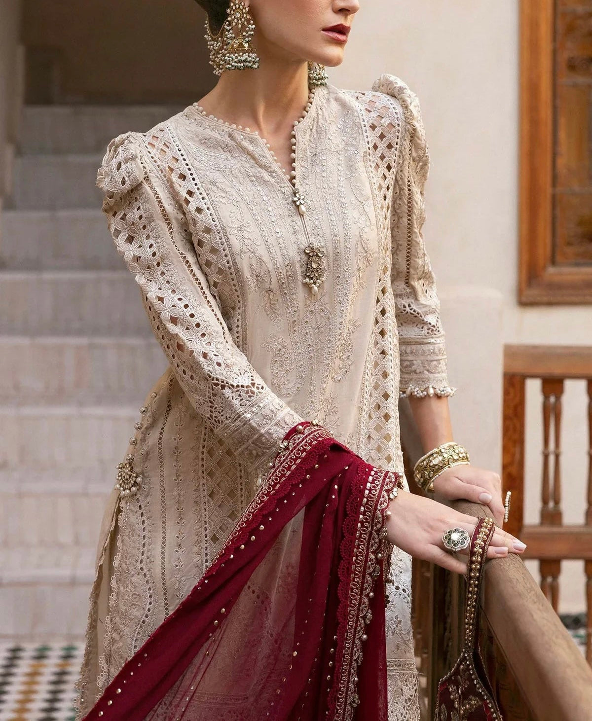 Maria B Luxury Lawn Chicken Kari Partywear Dress |SC-5292