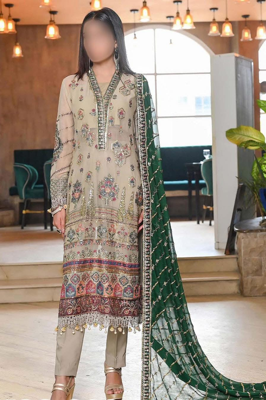 Baroque Chiffon PartyWear Dress Suroshi SC-60