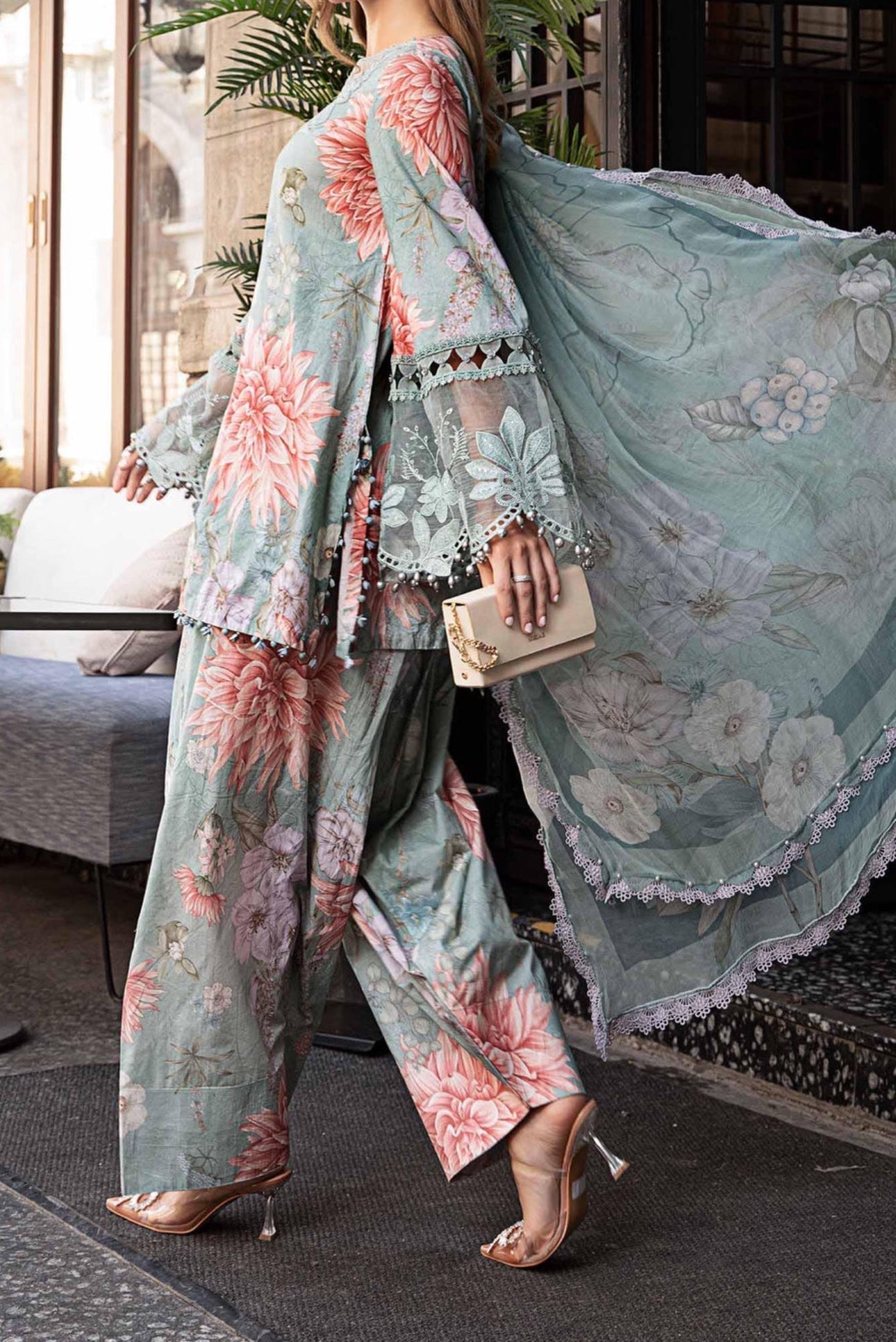 Maria B M Print Lawn Formal Wear Dress | SC-254