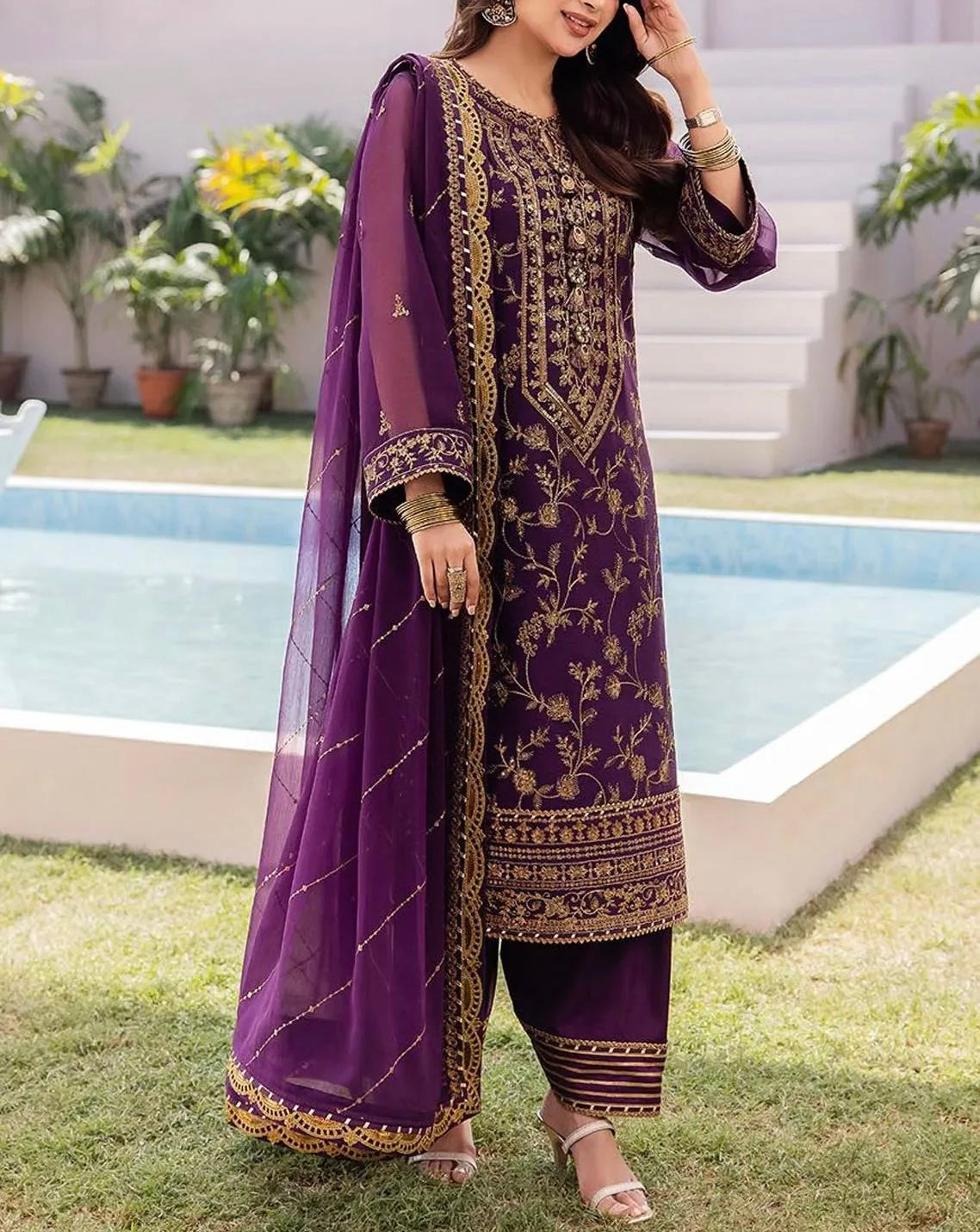 Asim Jofa Luxury Chiffon Collection 3 Piece Unstitched |5344