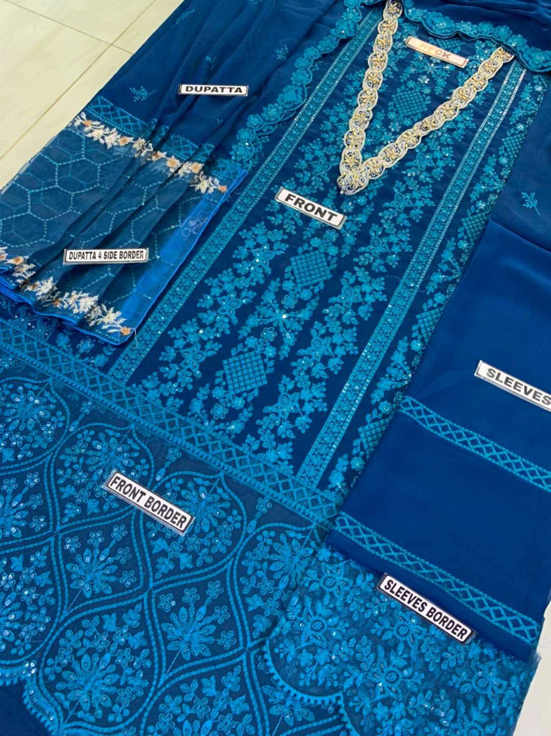 Azure Luxury Chiffon Partywear Dress | SC-024 Zing