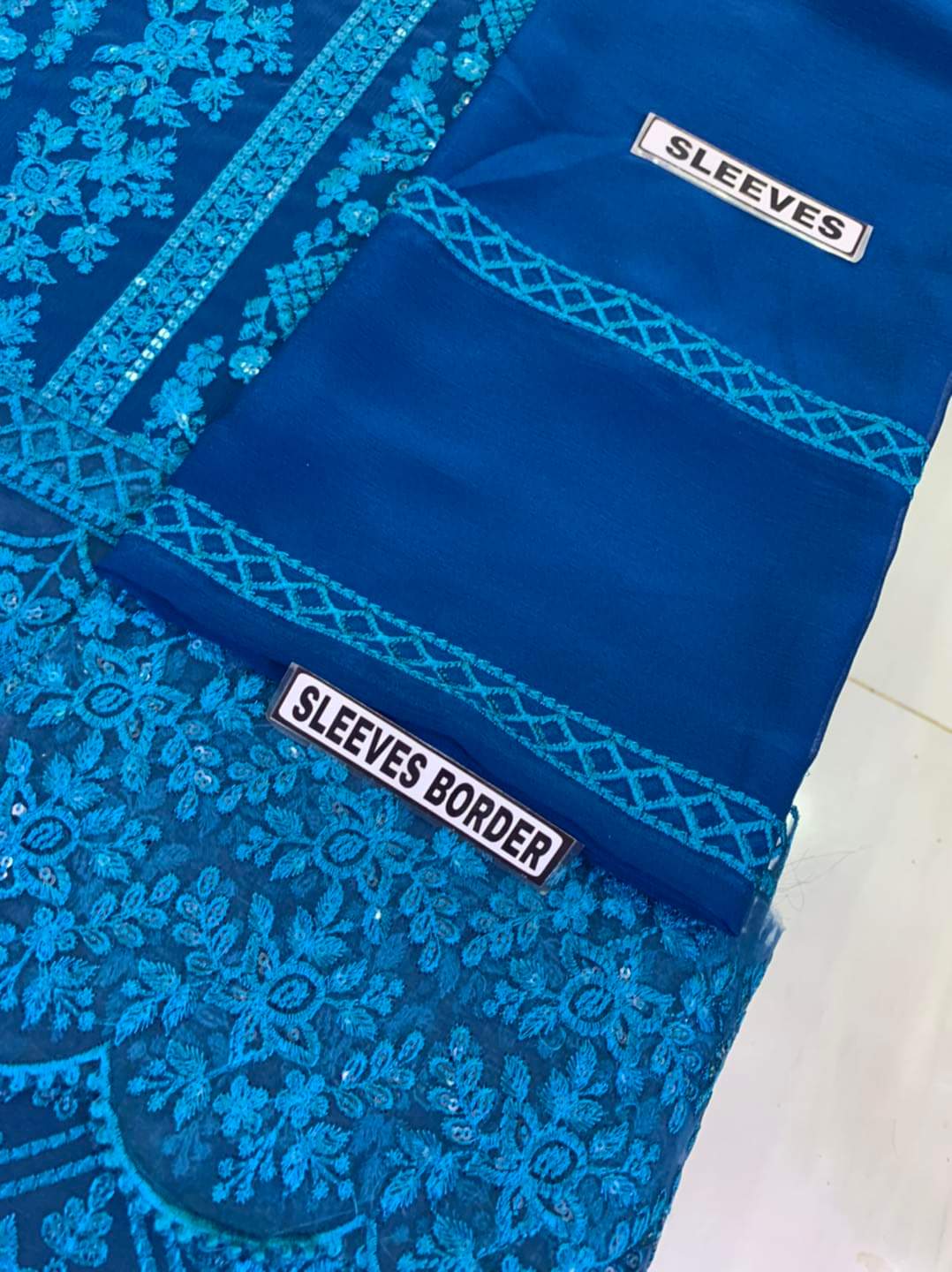 Azure Luxury Chiffon Partywear Dress | SC-024 Zing