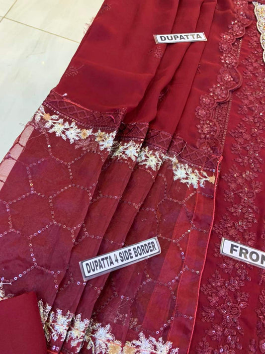 Azure Luxury Chiffon Partywear Dress | SC-024