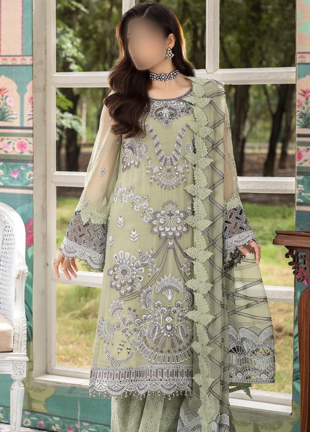 Flossie Luxury Chiffon Partywear Dress | SC-126