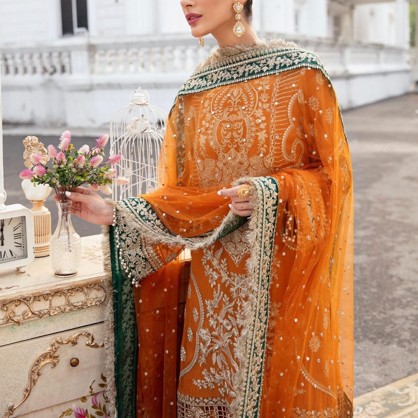 Imrozia Chiffon Luxury Bridalwear Dress | SC-135