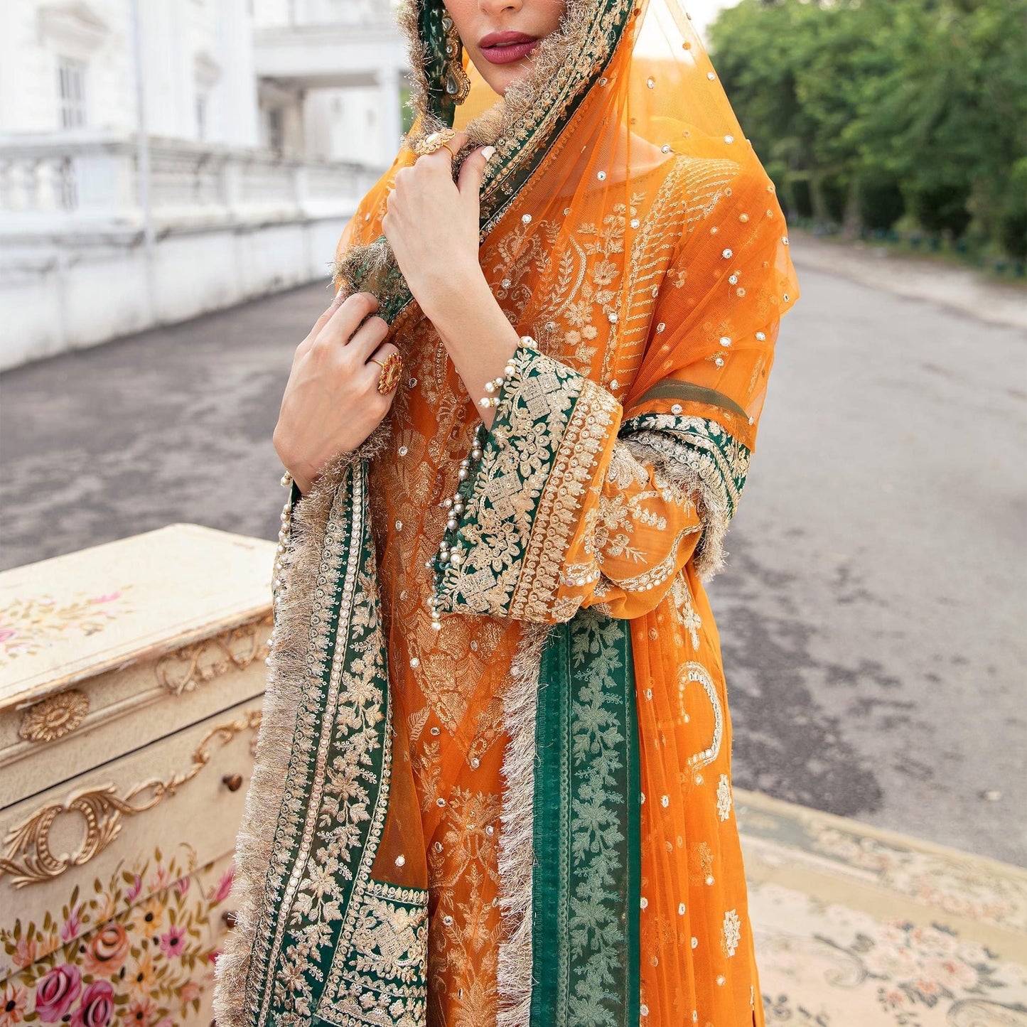 Imrozia Chiffon Luxury Bridalwear Dress | SC-135