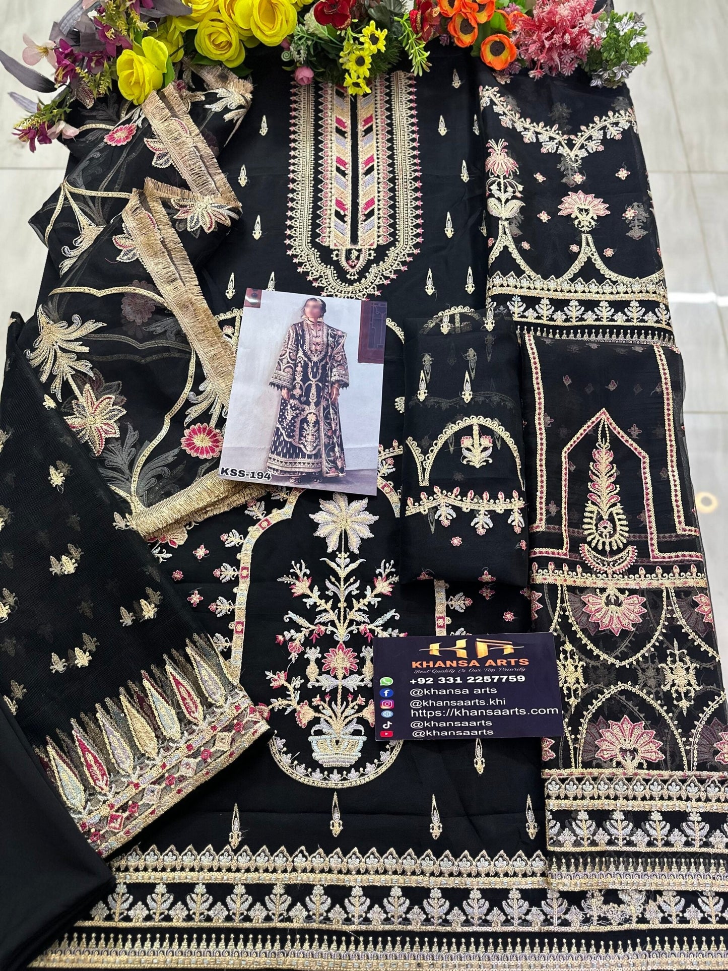 Zarlish By Mohsin Naveed Ranjha Black Organza | SC-194