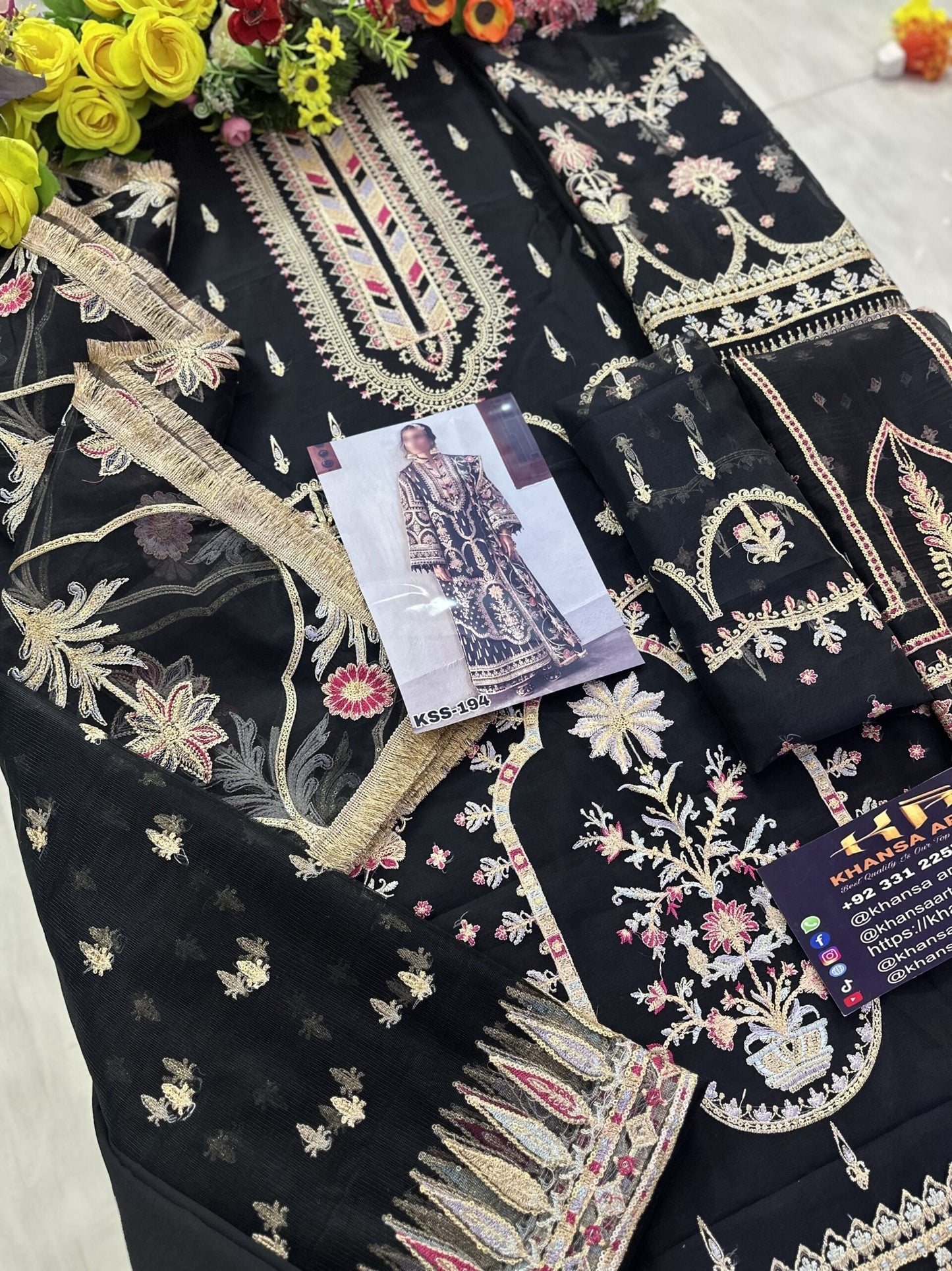 Zarlish By Mohsin Naveed Ranjha Black Organza | SC-194