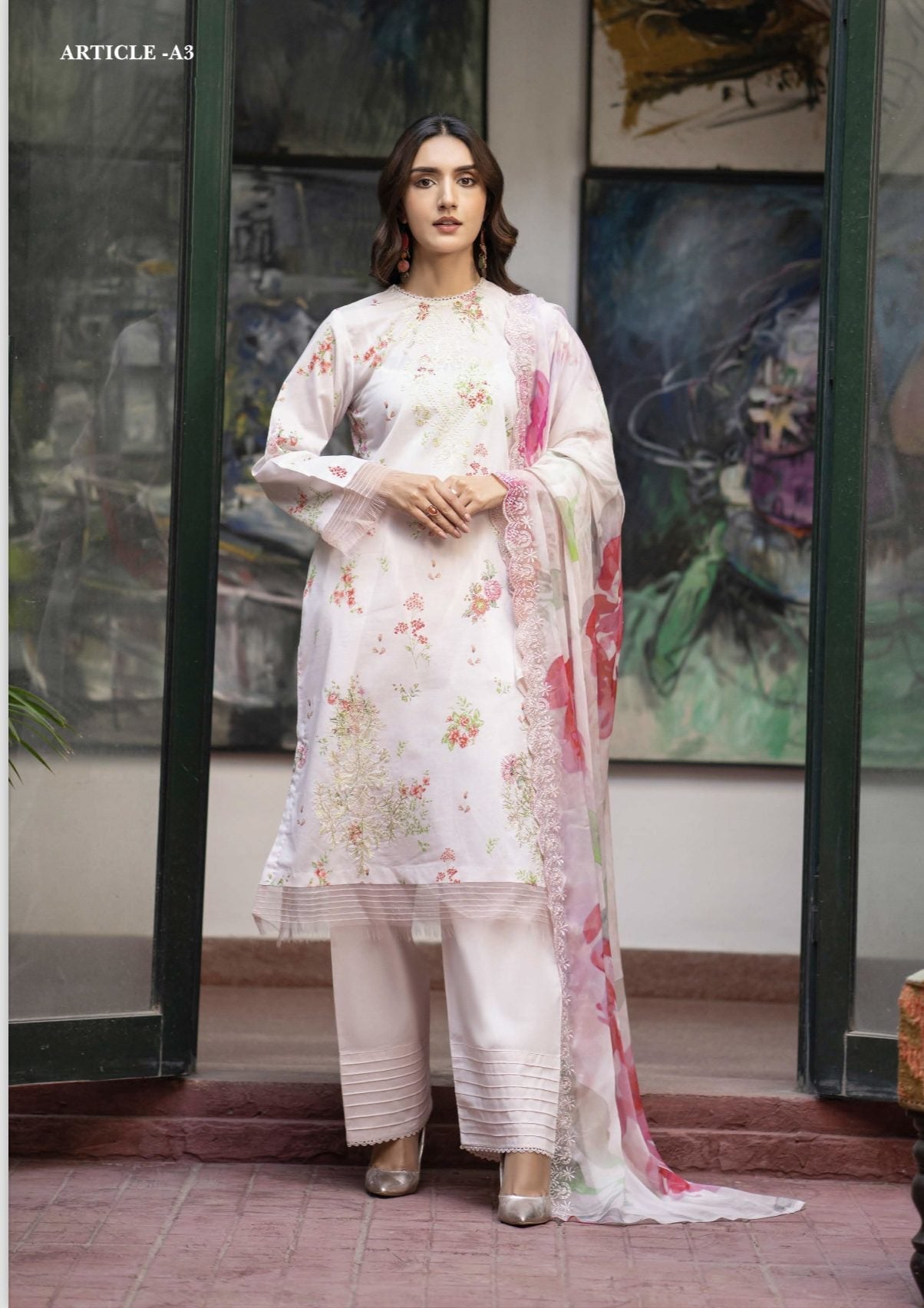 Mishaal unstitched 3Pcs Embroidered lawn Collection 2024 By GULLJEE®️ |SC-03